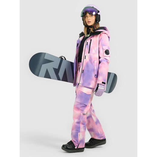 Damskie spodnie snowboardowe 4F 4FWAW25TFTRF1220 - multikolor ze sklepu Sportstylestory.com w kategorii Spodnie damskie - zdjęcie 187818156