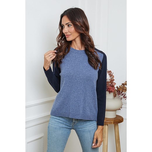So Cachemire Sweter &quot;Kaleis&quot; w kolorze niebiesko-granatowym ze sklepu Limango Polska w kategorii Swetry damskie - zdjęcie 187819427