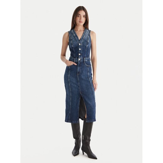 Guess Sukienka jeansowa W5BK40 D0615 Niebieski Regular Fit ze sklepu MODIVO w kategorii Sukienki - zdjęcie 187819906