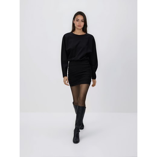 Reserved - Drapowana sukienka z wiskozą - czarny ze sklepu Reserved w kategorii Sukienki - zdjęcie 187821008