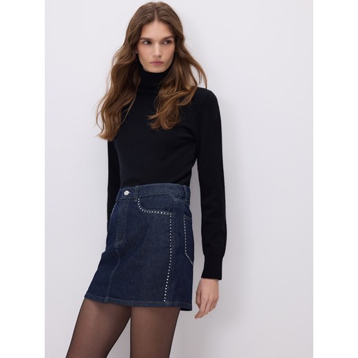 Reserved - Spódnica z aplikacją - granatowy ze sklepu Reserved w kategorii Spódnice - zdjęcie 187821107