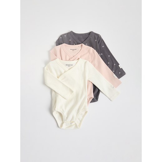 Reserved - Bawełniane body 3 pack - ciemnoszary Reserved 80 (9-12 m.) okazyjna cena Reserved