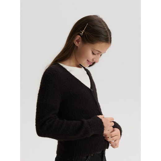 Reserved - Dzianinowy kardigan - brązowy ze sklepu Reserved w kategorii Swetry dziewczęce - zdjęcie 187821157