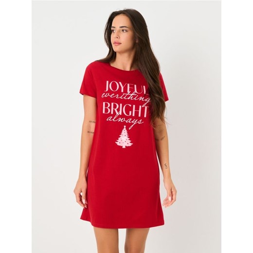 Sinsay - Świąteczna koszula nocna z choinką - czerwony ze sklepu Sinsay w kategorii Koszule nocne - zdjęcie 187821779