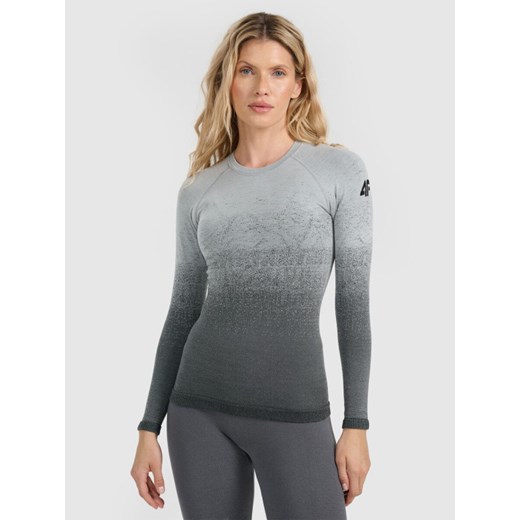 Damska bielizna termoaktywna (góra) 4F 4FWAW25USEAF212 - szara ze sklepu Sportstylestory.com w kategorii Bielizna termoaktywna damska - zdjęcie 187821947