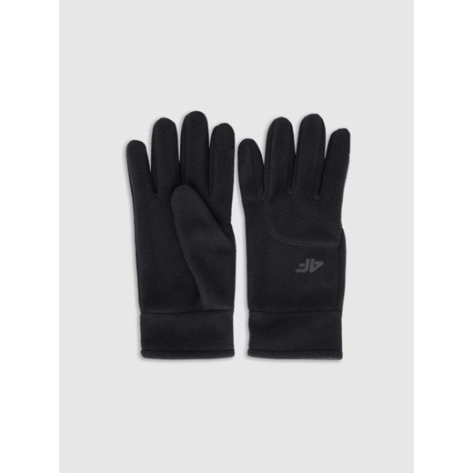 Rękawiczki polarowe Touch Screen uniseks 4F 4FWMM00AFGLU184 - czarne ze sklepu Sportstylestory.com w kategorii Rękawiczki męskie - zdjęcie 187821978