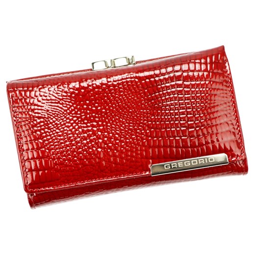 Gregorio portmonetka skóra naturalna czerwony Gregorio GF108 - kobieta ze sklepu lenaodniemowlakadoszkolniaka.pl w kategorii Portfele damskie - zdjęcie 187824787