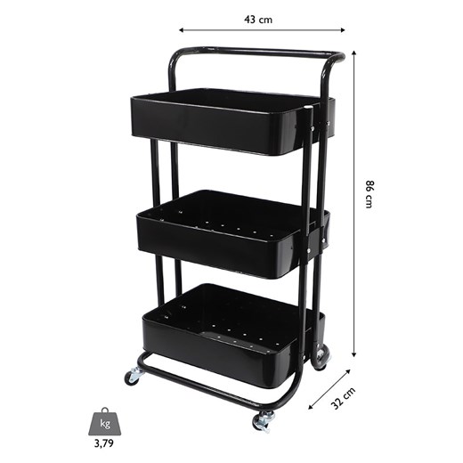 Echtwerk Wózek kuchenny w kolorze czarnym - 43 x 86 x 32 cm Echtwerk onesize Limango Polska okazja