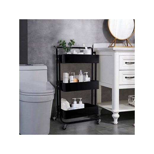 Echtwerk Wózek kuchenny w kolorze czarnym - 43 x 86 x 32 cm Echtwerk onesize okazja Limango Polska