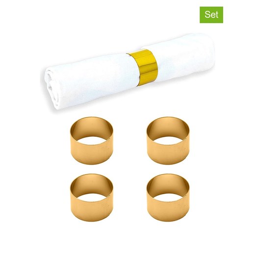 Echtwerk Obręcze (4 szt.) &quot;Rund&quot; w kolorze złotym do serwetek - Ø 4 cm Echtwerk onesize Limango Polska wyprzedaż