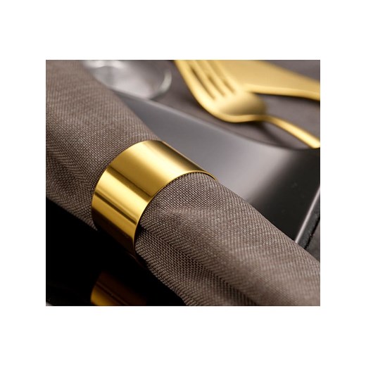 Echtwerk Obręcze (4 szt.) &quot;Rund&quot; w kolorze złotym do serwetek - Ø 4 cm Echtwerk onesize okazja Limango Polska