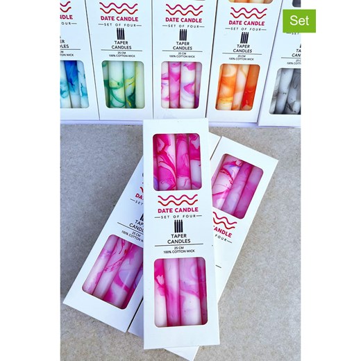 Lucky Bees Świece (4 szt.) w kolorze różowo-białym - 4x 65 g ze sklepu Limango Polska w kategorii Świece i dyfuzory - zdjęcie 187826127