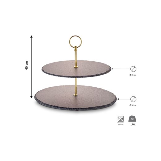 Echtwerk Etażerka w kolorze złoto-czarnym - wys. 40 x Ø 30 cm Echtwerk onesize okazja Limango Polska