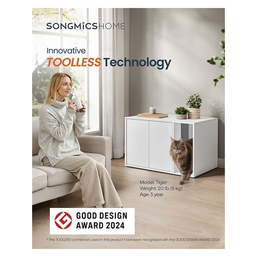 Songmics Kuweta w kolorze białym dla kota - 80 x 50 x 50 cm Songmics onesize wyprzedaż Limango Polska