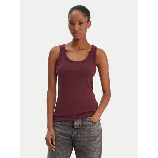 HUGO Top Datamia 50514489 Bordowy Slim Fit ze sklepu MODIVO w kategorii Bluzki damskie - zdjęcie 187828028