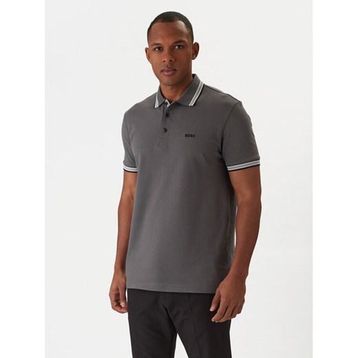 BOSS Polo Paddy 50469055 Szary Regular Fit ze sklepu MODIVO w kategorii T-shirty męskie - zdjęcie 187828089