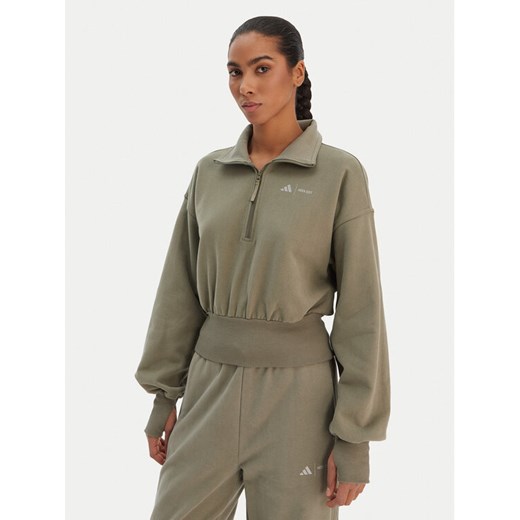 adidas Bluza JM1101 Zielony Loose Fit ze sklepu MODIVO w kategorii Bluzy damskie - zdjęcie 187828096