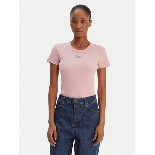 HUGO T-Shirt Easy 50523924 Różowy Slim Fit ze sklepu MODIVO w kategorii Bluzki damskie - zdjęcie 187828136