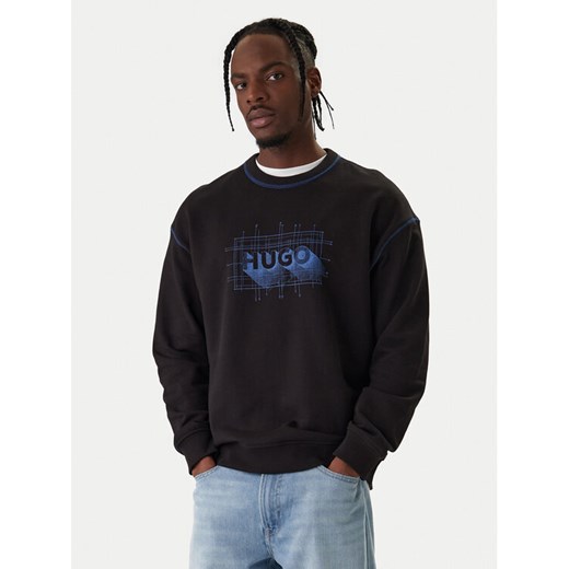 HUGO Bluza Nothalic 50553505 Czarny Regular Fit ze sklepu MODIVO w kategorii Bluzy męskie - zdjęcie 187828169