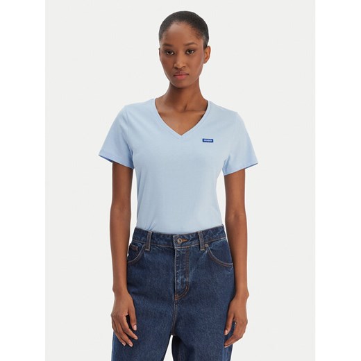 HUGO T-Shirt Classic 50513667 Niebieski Slim Fit ze sklepu MODIVO w kategorii Bluzki damskie - zdjęcie 187828186