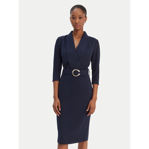 Rinascimento Sukienka koktajlowa CFC0126777003 Granatowy Slim Fit ze sklepu MODIVO w kategorii Sukienki - zdjęcie 187828187
