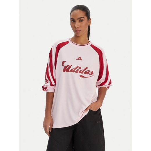adidas Bluzka House Of Tiro JY7640 Różowy Loose Fit ze sklepu MODIVO w kategorii Bluzki damskie - zdjęcie 187828195