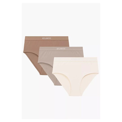 Atlantic 3-pack figi damskie Maxi Sport 3CLP-009B-ECRC/BEZ/BEZC, Kolor beżowy-ecru, Rozmiar S, ATLANTIC ze sklepu Primodo w kategorii Majtki damskie - zdjęcie 187829127