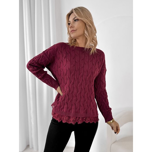 sweter moritz bordowy one size ze sklepu UBRA w kategorii Swetry damskie - zdjęcie 187829215