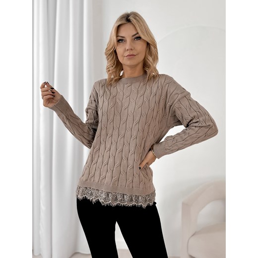 sweter moritz ciemnobeżowy one size ze sklepu UBRA w kategorii Swetry damskie - zdjęcie 187829235