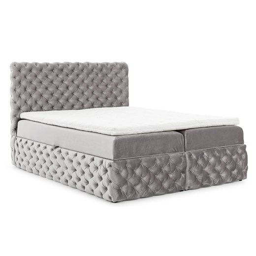 Jasnoszare łóżko pikowane z pojemnikiem 5 rozmiarów S1-C39 ze sklepu Edinos.pl w kategorii Łóżka i materace - zdjęcie 187829429