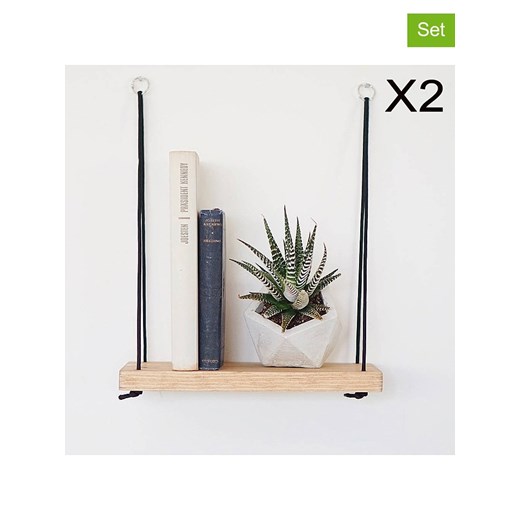 Magenta Home Półki ścienne (2 szt.) w kolorze jasnobrązowym - 40 x 50 x 13 cm ze sklepu Limango Polska w kategorii Regały i witryny - zdjęcie 187830245