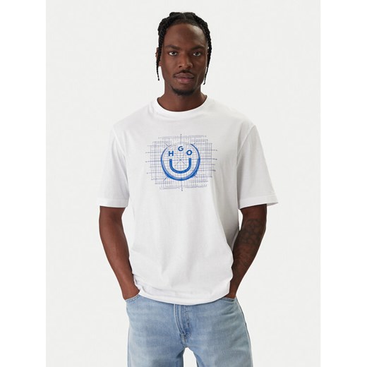 HUGO T-Shirt Namerix 50554350 Biały Regular Fit ze sklepu MODIVO w kategorii T-shirty męskie - zdjęcie 187830995
