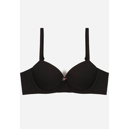 Czarny Klasyczny Biustonosz o Gładkim Wykończeniu Taniarephis ze sklepu born2be.pl w kategorii Biustonosze - zdjęcie 187831549