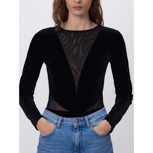 Reserved - Body z siateczkowymi wstawkami - czarny Reserved M Reserved