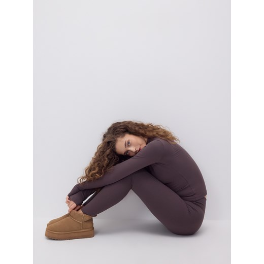 Reserved - Gładkie legginsy - brązowy ze sklepu Reserved w kategorii Spodnie damskie - zdjęcie 187831725