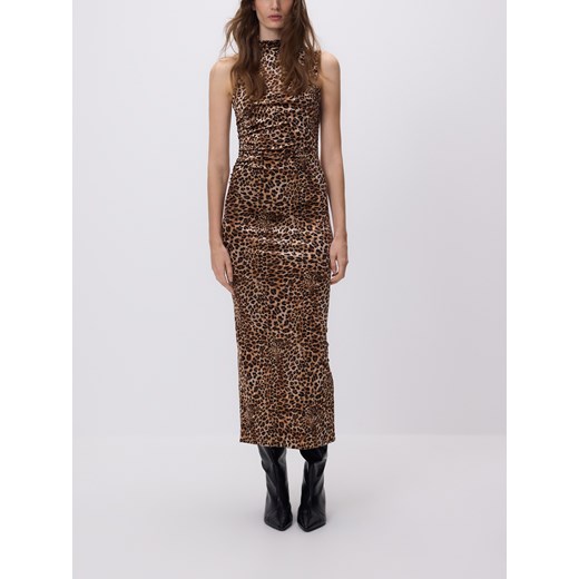 Reserved - Sukienka midi w panterkę - wielobarwny ze sklepu Reserved w kategorii Sukienki - zdjęcie 187831859