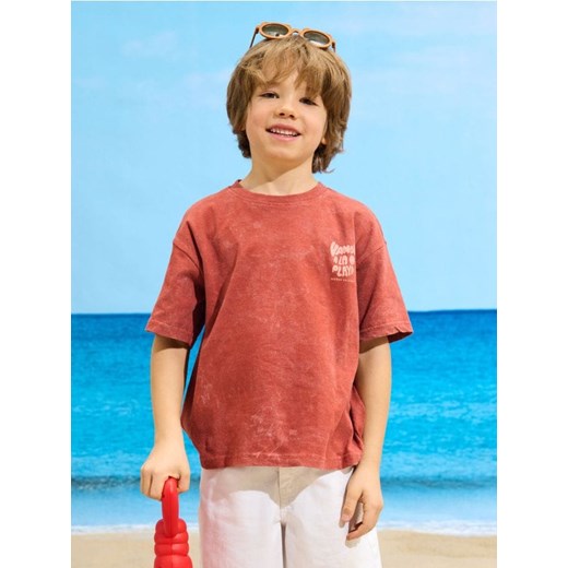 Sinsay - Koszulka oversize z nadrukiem na plecach - czerwony ze sklepu Sinsay w kategorii T-shirty chłopięce - zdjęcie 187832379