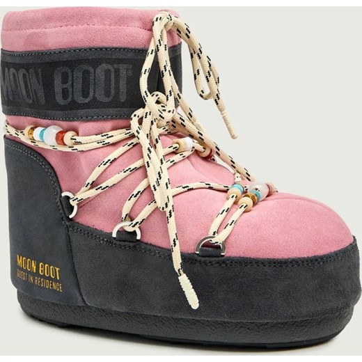 Moon Boot Śniegowce ICON LOW SUEDE BEADS | Moon Boot X Guest in Residence | zamsz ze sklepu Gomez Fashion Store w kategorii Śniegowce damskie - zdjęcie 187847557