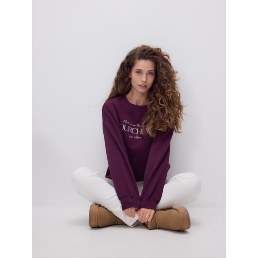 Reserved - Bluza z haftem - fioletowy ze sklepu Reserved w kategorii Bluzy damskie - zdjęcie 187849518