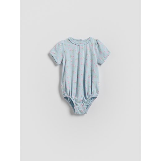Reserved - Bawełniane body w kwiaty - jasnoniebieski ze sklepu Reserved w kategorii Odzież dla niemowląt - zdjęcie 187849637