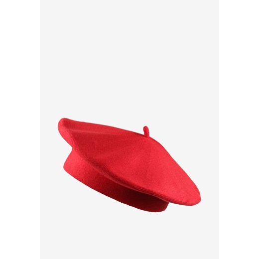 Czerwony Klasyczny Beret z Antenką z Bawełną i Kaszmirem Emidora ze sklepu renee.pl w kategorii Berety damskie - zdjęcie 187849959