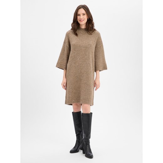 Opus Damska sukienka z dzianiny z wełną - Waliet Kobiety Sztuczne włókno taupe marmurkowy ze sklepu vangraaf w kategorii Sukienki - zdjęcie 187849966