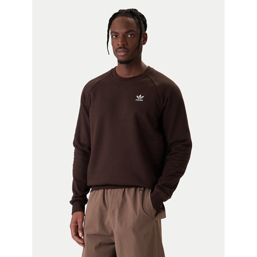 adidas Bluza Trefoil Essentials KE1141 Brązowy Regular Fit ze sklepu MODIVO w kategorii Bluzy męskie - zdjęcie 187851729