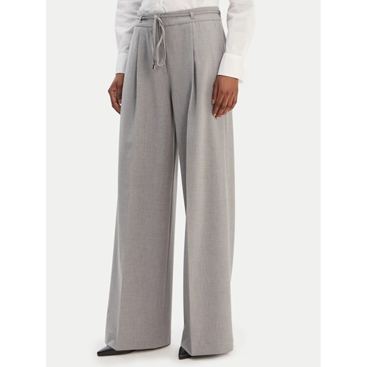 HUGO Spodnie materiałowe Haminde 50555897 Szary Regular Fit ze sklepu MODIVO w kategorii Spodnie damskie - zdjęcie 187852998