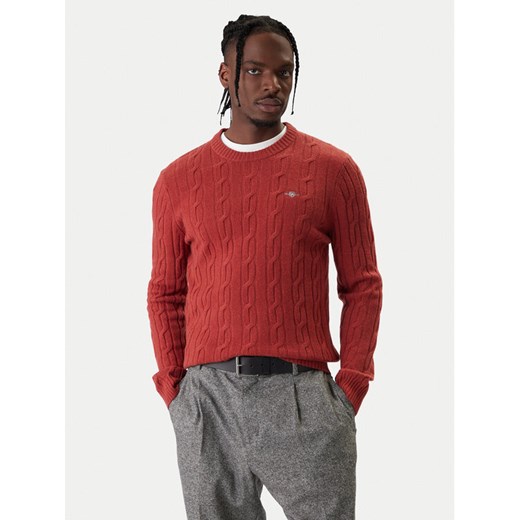 Gant Sweter 8050213 Czerwony Regular Fit ze sklepu MODIVO w kategorii Swetry męskie - zdjęcie 187854056
