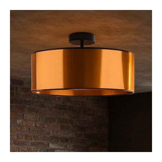 Stylowy plafon sufitowy w czarno-miedzianej kolorystyce WENECJA MIRROR fi - 60 cm ze sklepu Lysne w kategorii Lampy sufitowe - zdjęcie 187855186