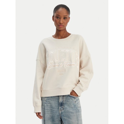 BOSS Bluza C Ever 50556999 Beżowy Oversize ze sklepu MODIVO w kategorii Bluzy damskie - zdjęcie 187855816