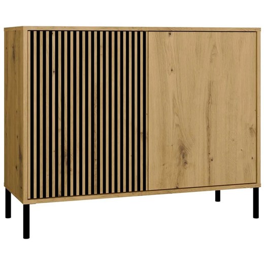 Komoda na nóżkach z ryflowaniem dąb artisan  Z9-K48 ze sklepu Edinos.pl w kategorii Komody - zdjęcie 187856445