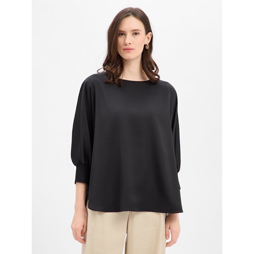JOOP! Bluzka damska - Bine Kobiety Satyna czarny jednolity ze sklepu vangraaf w kategorii Bluzki damskie - zdjęcie 187858015