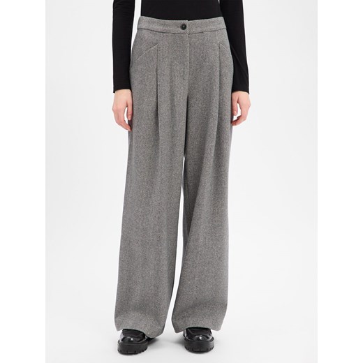 Guido Maria Kretschmer Spodnie z zawartością wełny - Szary połysk Kobiety szary wzorzysty ze sklepu vangraaf w kategorii Spodnie damskie - zdjęcie 187858037